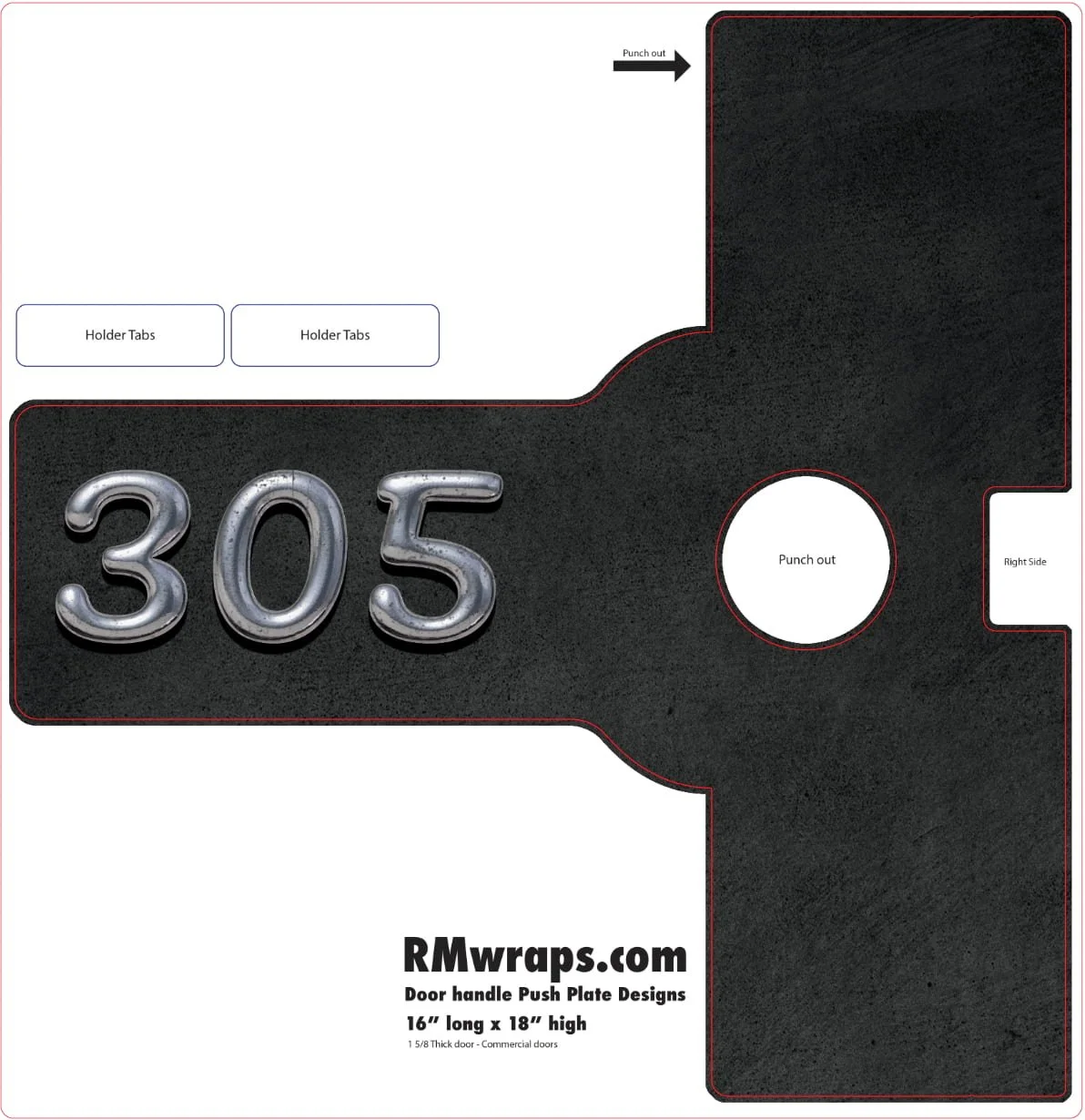 Weathered Chrome - Decorative Push Plate Wraps