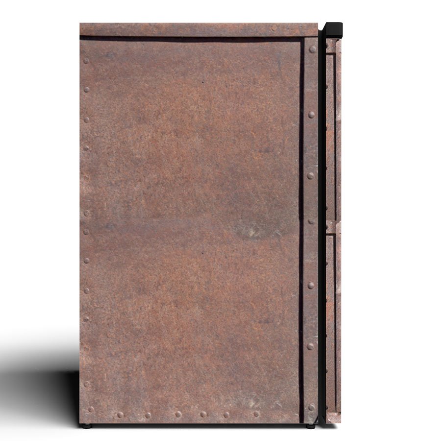Rust Metal Box Mini fridge Vinyl Wrap Side