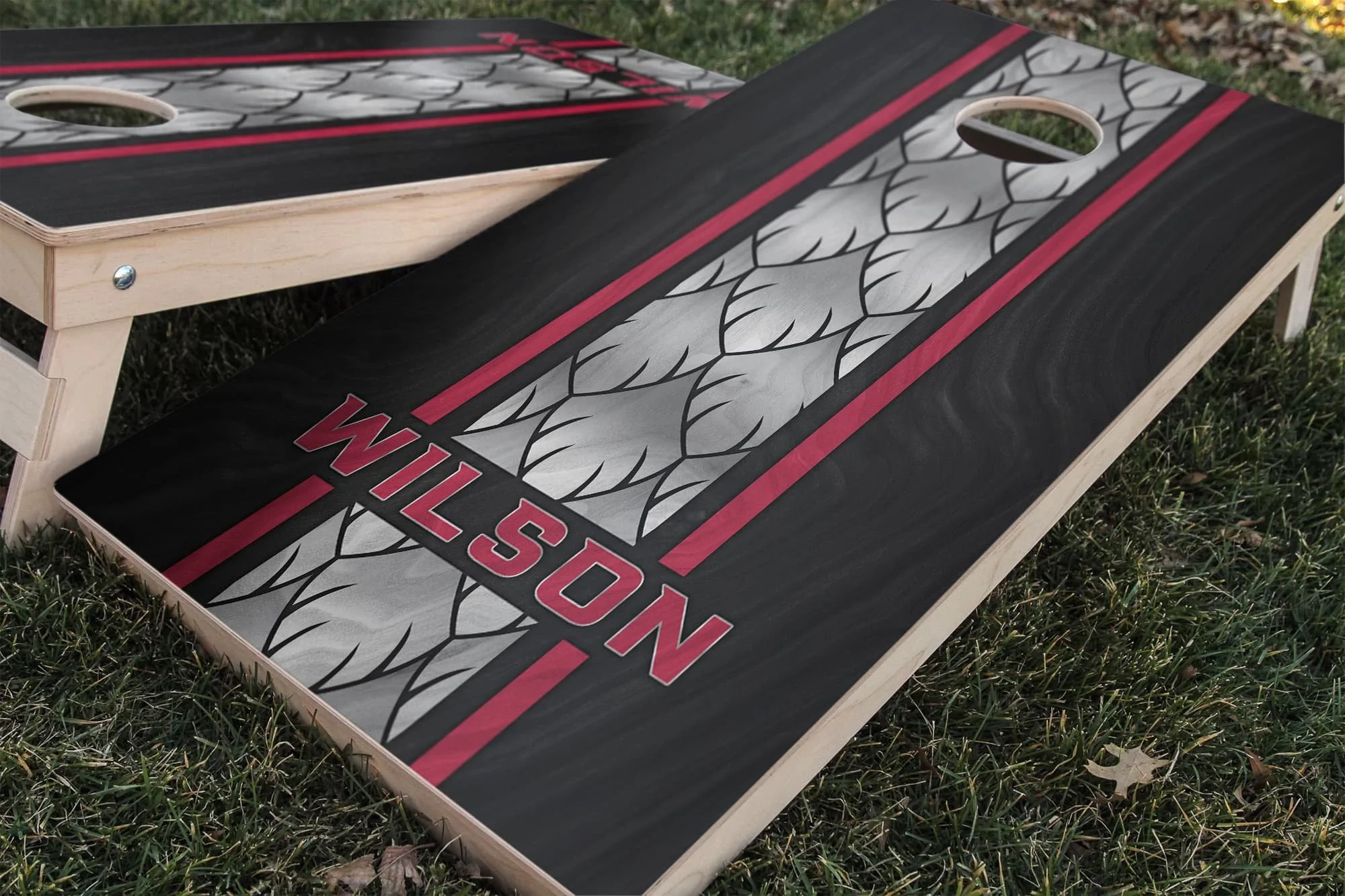 Personalized Arizona Cardinals Colors (Alternate) custom wood texture Cornhole board wrap sticker decal set