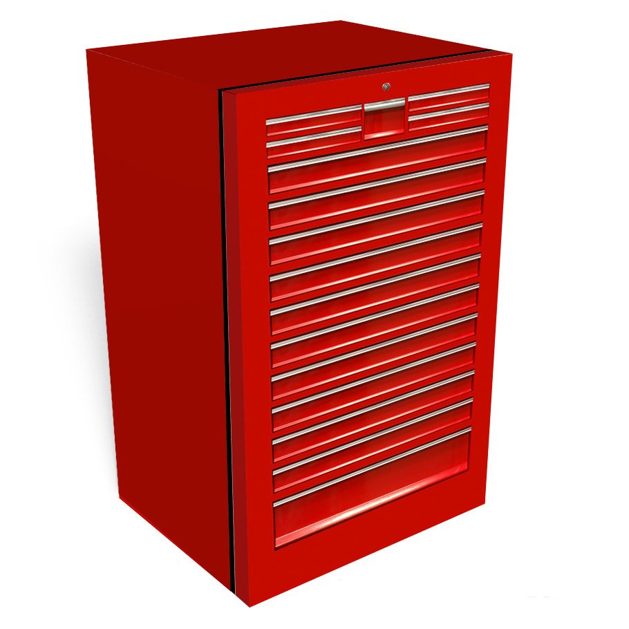 Red Tool Chest Solid Refrigerator Wrap