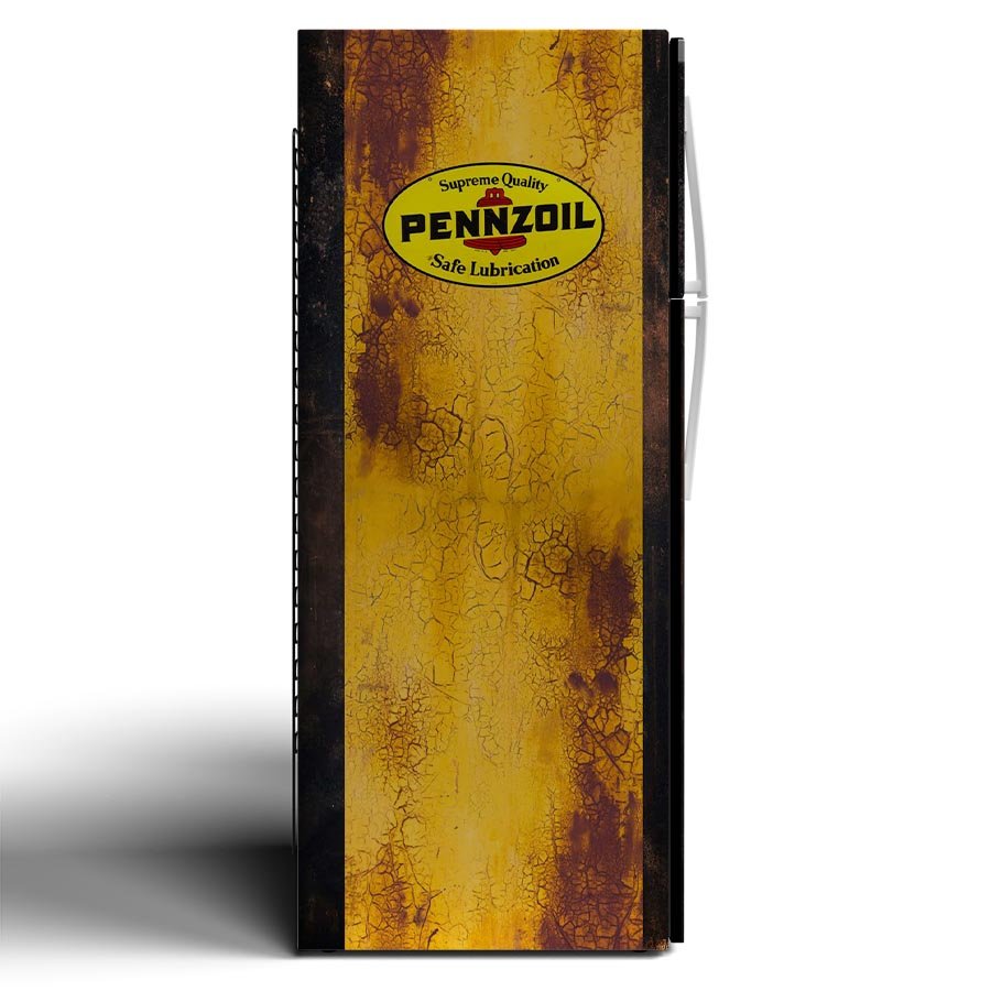 Rusty Pennzoil Pump Refrigerator Wrap Side