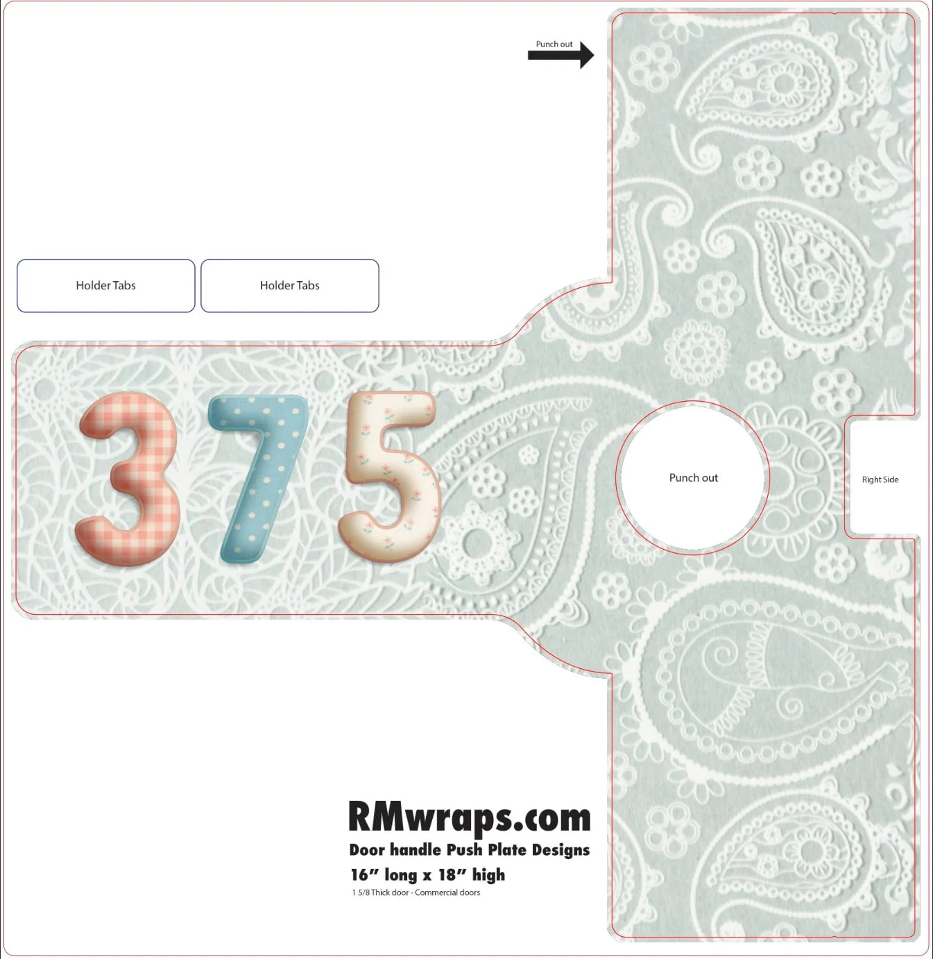 Fabric - Decorative Push Plate Wraps