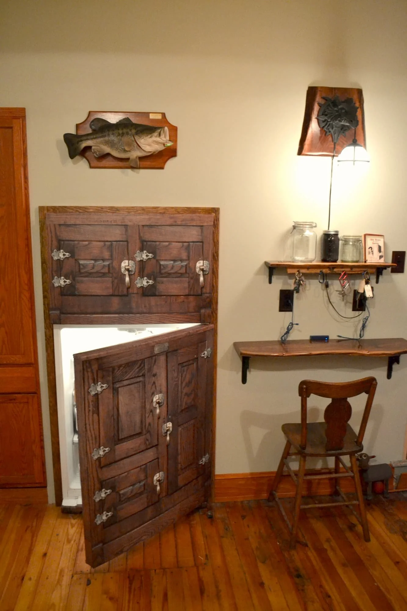 vintage, wood, wooden, icebox, ice, box, freezer, refrigerator, wrap, skin