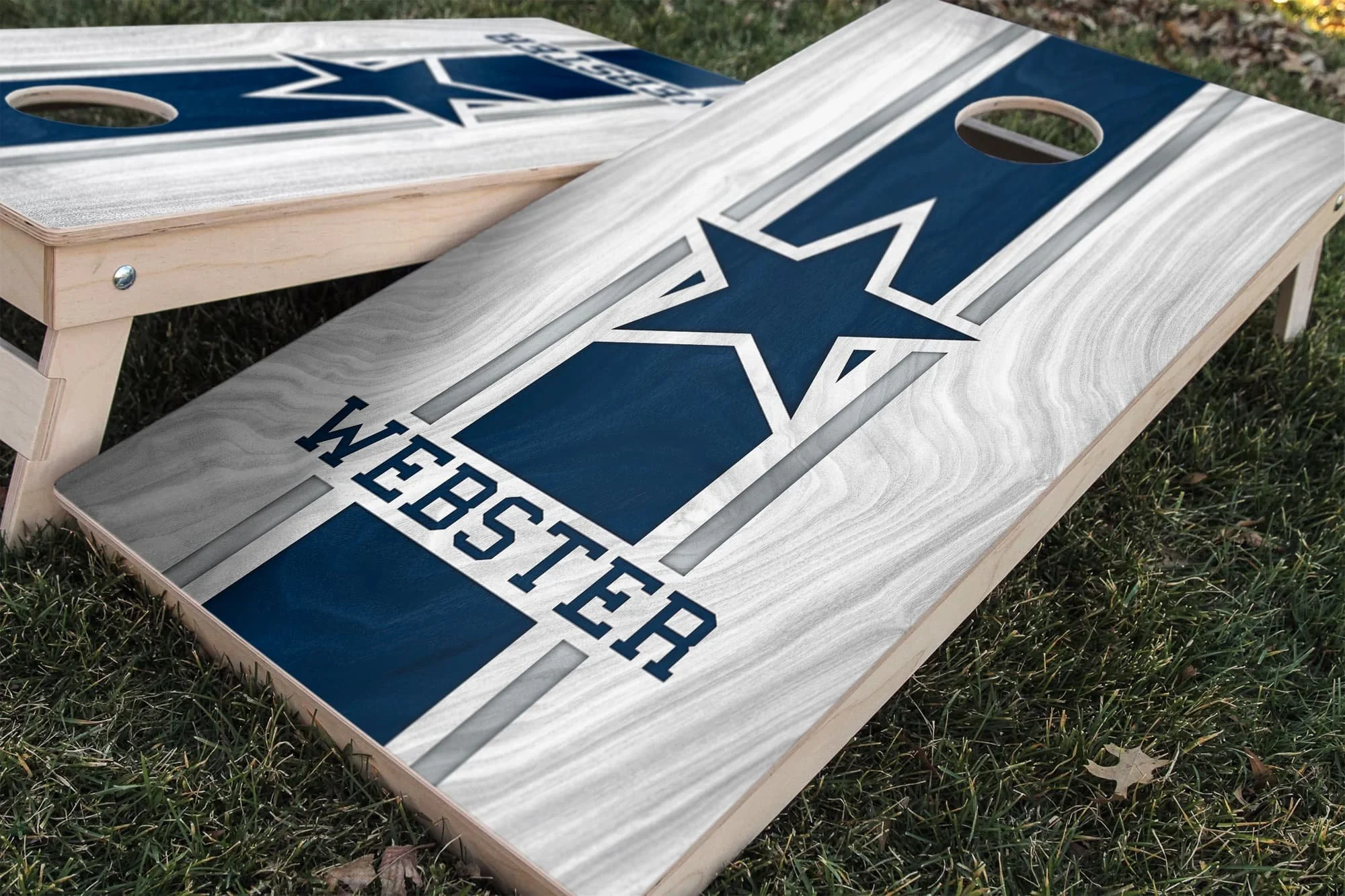 Personalized Dallas Cowboys Colors (Alternate) custom Cornhole board wrap sticker decal set