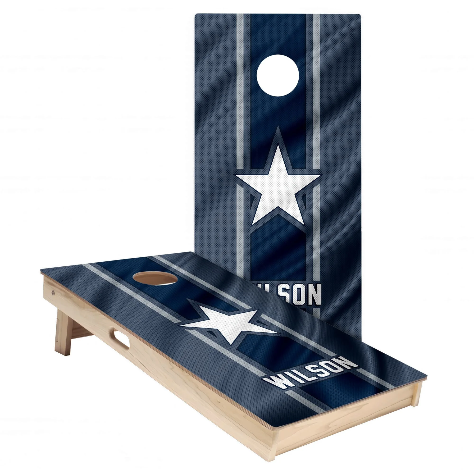 Personalized New England Patriots Colors (Rival) custom jersey Cornhole board wrap sticker decal set
