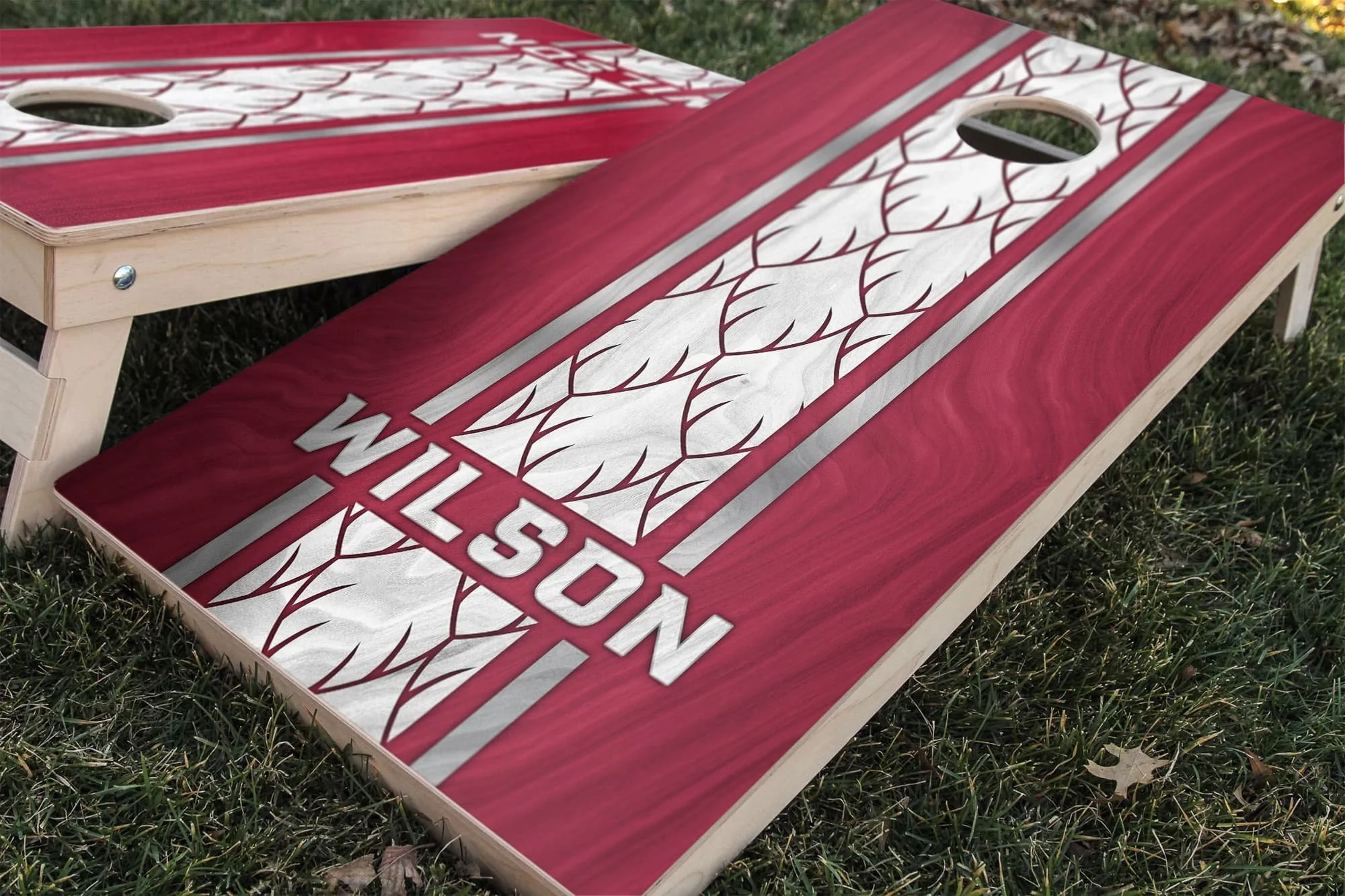 Personalized Arizona Cardinals Colors (Home) custom wood texture Cornhole board wrap sticker decal set