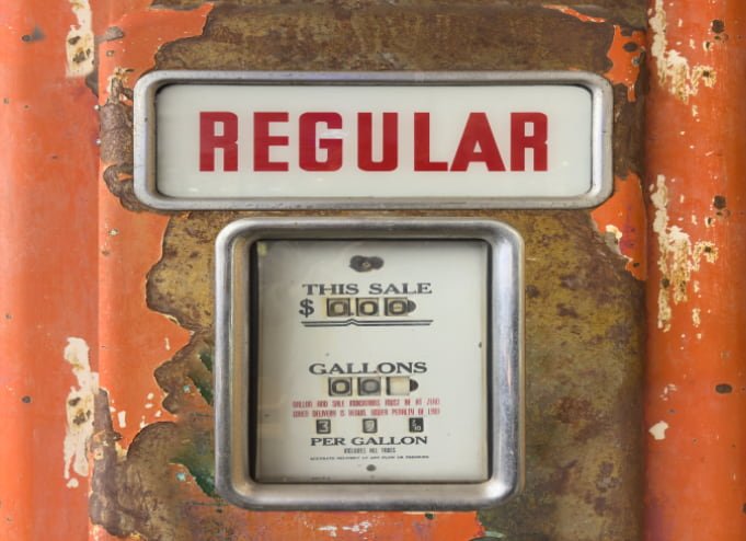Retro Rustic Gas Pump Refrigerator Wrap Freezer Door