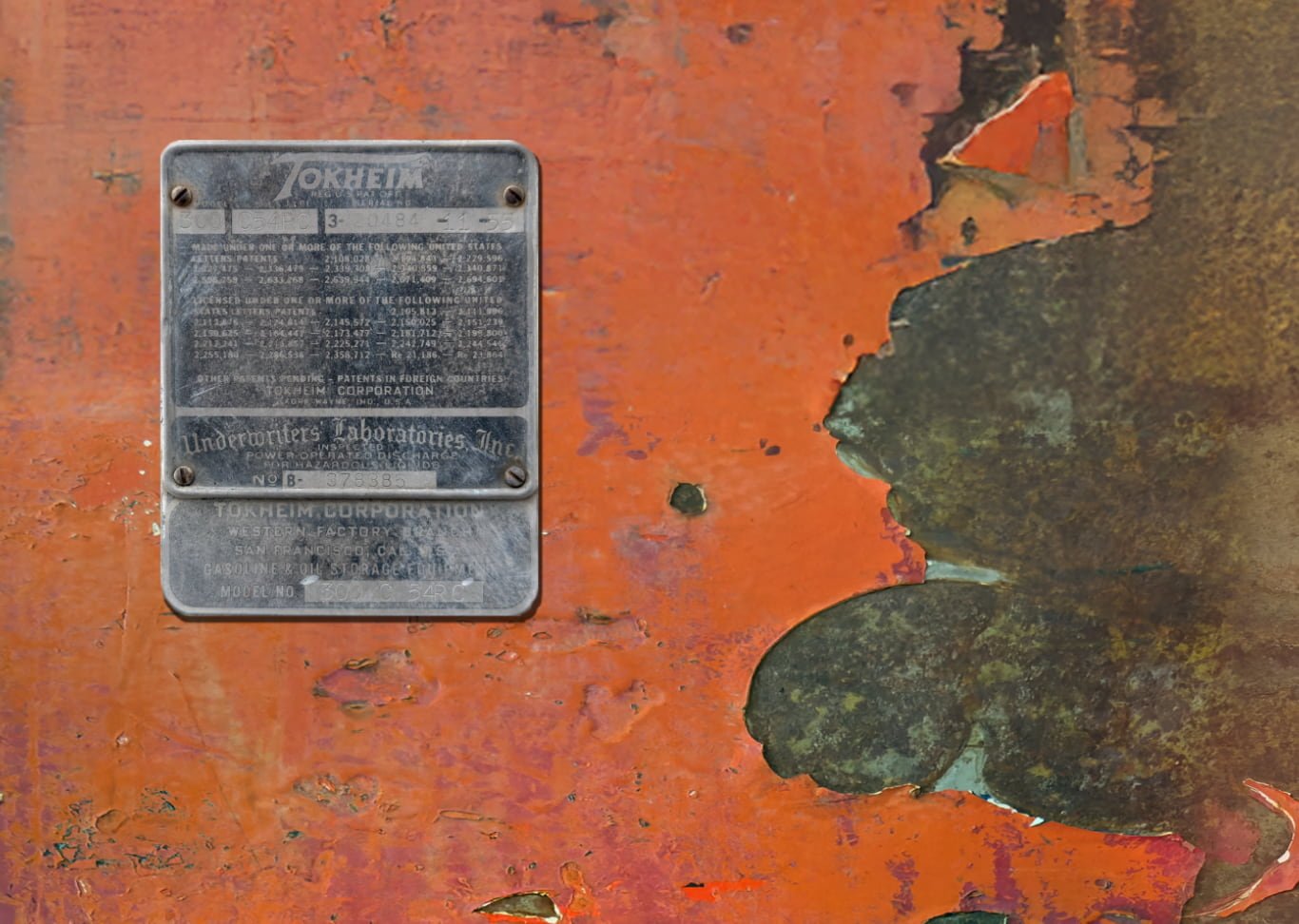 Retro Rustic Gas Pump Refrigerator Wrap Close up Side