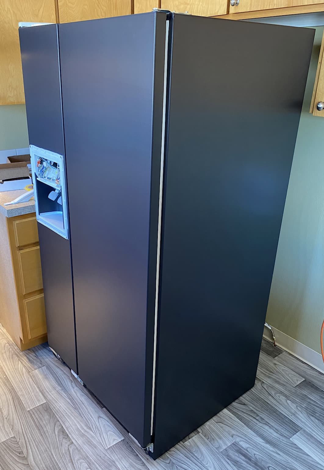 Solid Black Refrigerator Wrap (SW 6991 Black Magic)