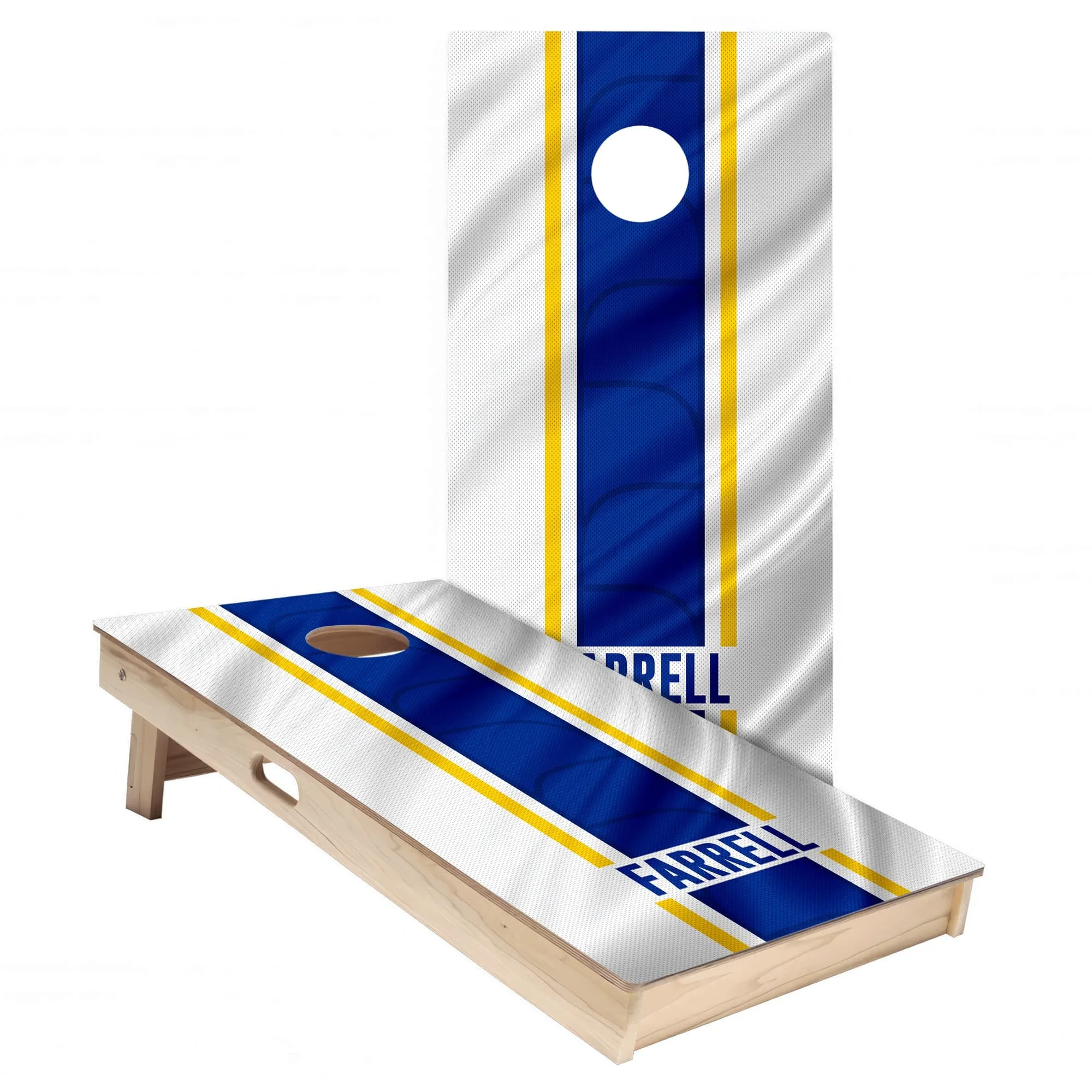 Personalized Los Angeles Rams Colors (Away) custom jersey Cornhole board wrap sticker decal set