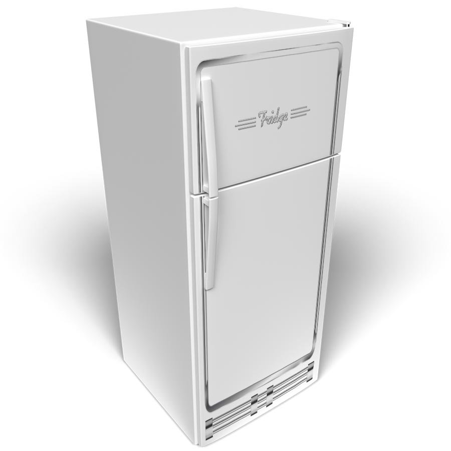 1950's Chrome Trimmed (White) Refrigerator Wrap