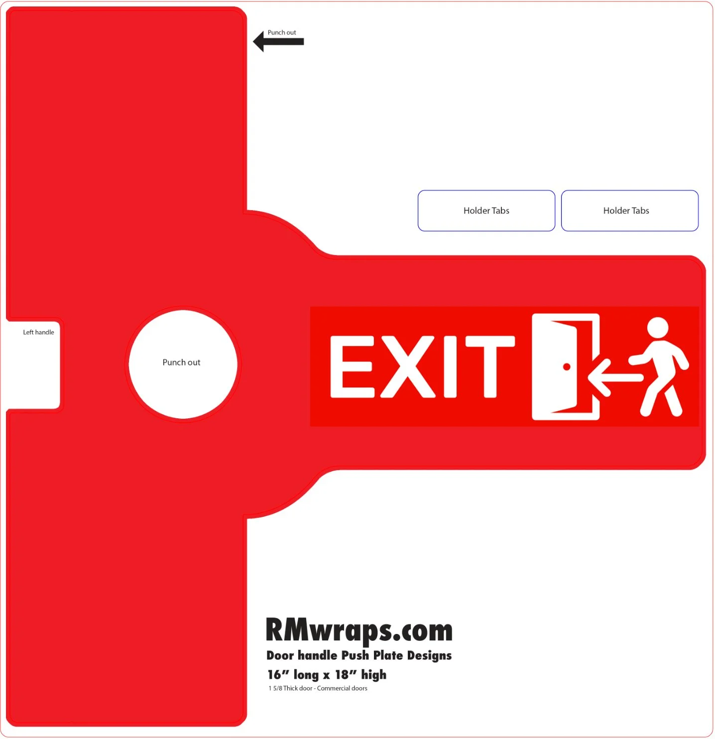Exit - Decorative Push Plate Wraps - guy