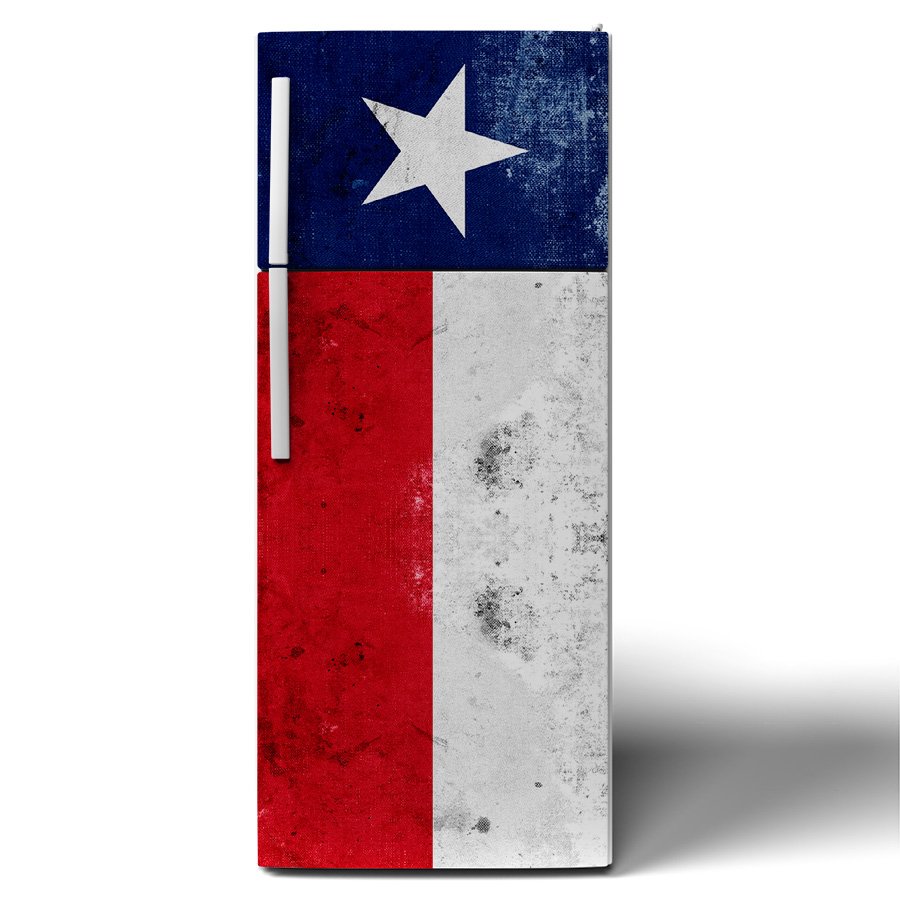 Worn Texas Flag Vinyl Printed Refrigerator Wrap front.jpg