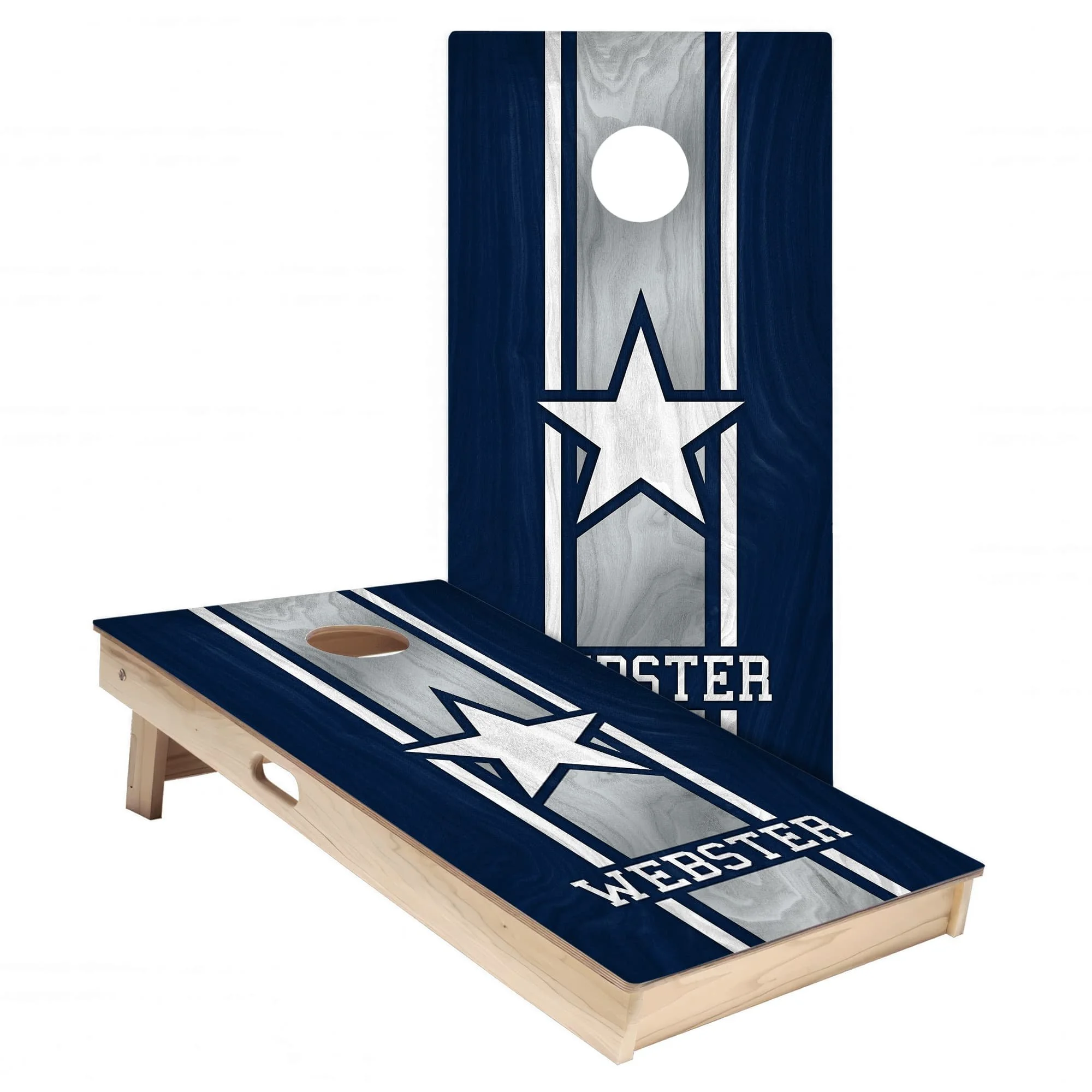 Cowboys Colors (Away) Personalized Cornhole Board Wrap Set