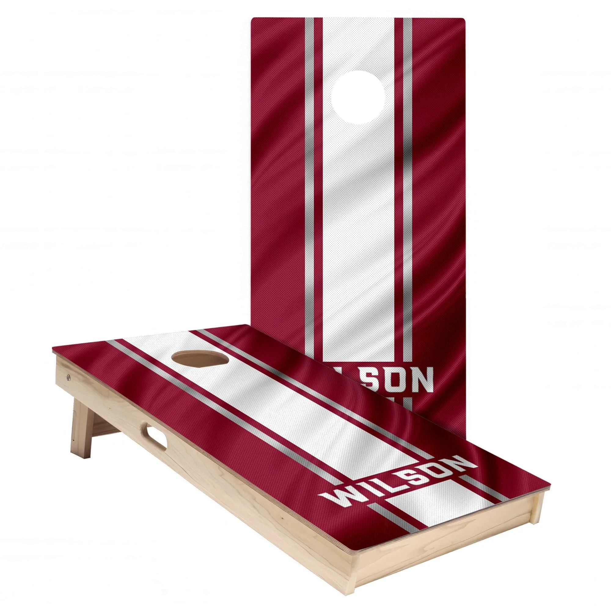 Personalized Arizona Cardinals Colors (Home) custom jersey texture Cornhole board wrap sticker decal set