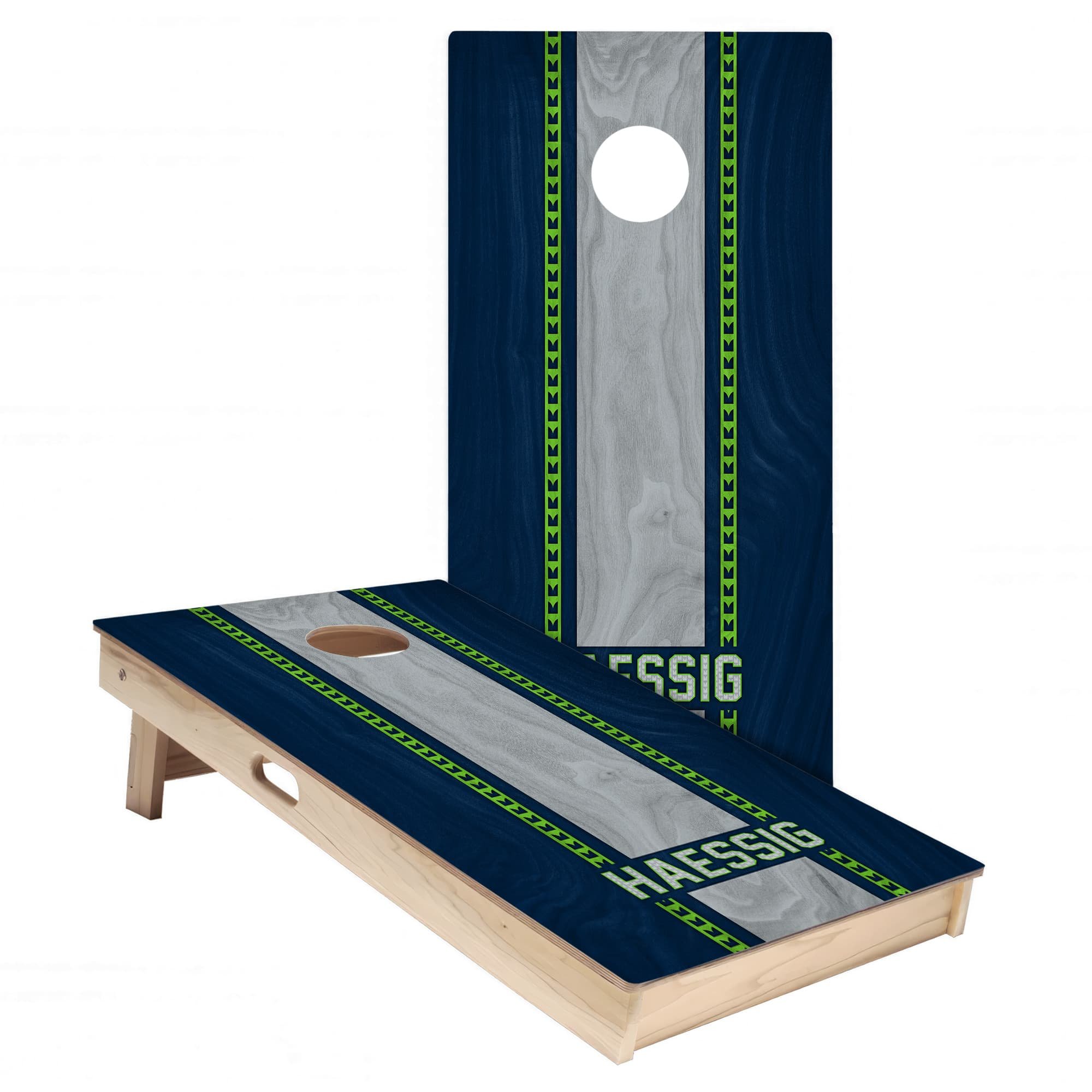 Seattle Colors (Home) Personalized Cornhole Board Wrap Set