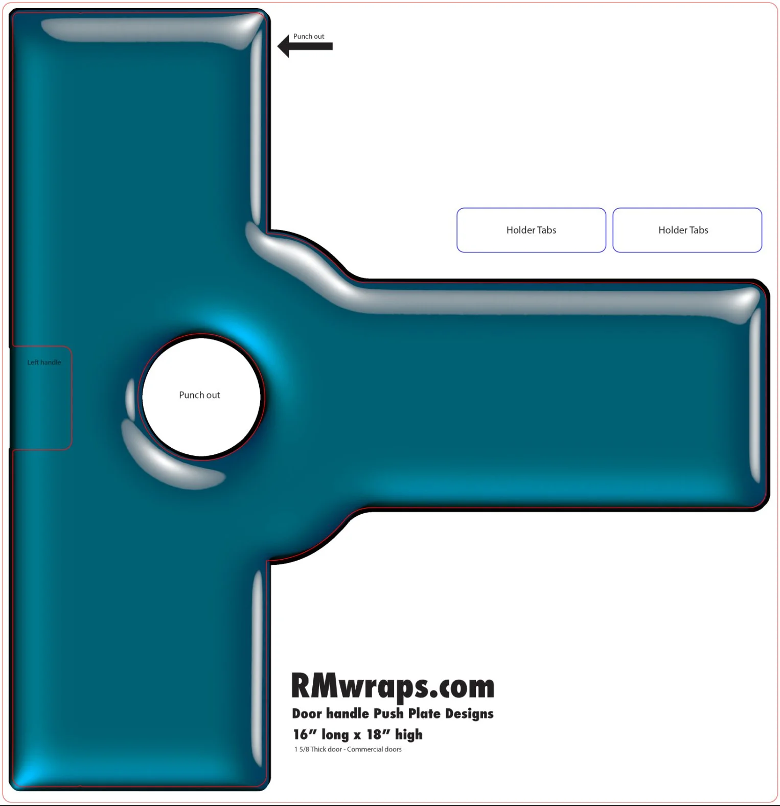 Teal Glass - Decorative Push Plate Wraps