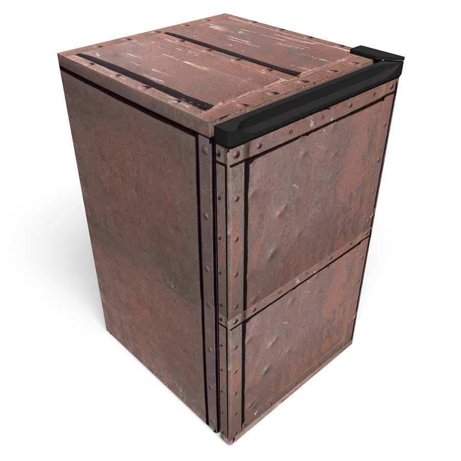Rust Metal Box Mini fridge Vinyl Wrap 45