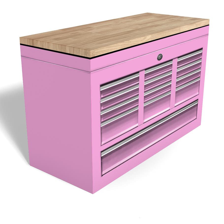 Butcherblock Workbench Tool Box Chest Freezer Wrap - Bubble Gum