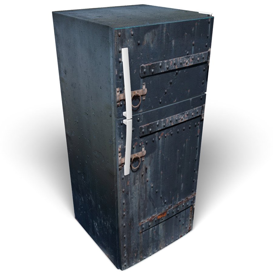 Black Metal Old Military Stack Refrigerator Wrap