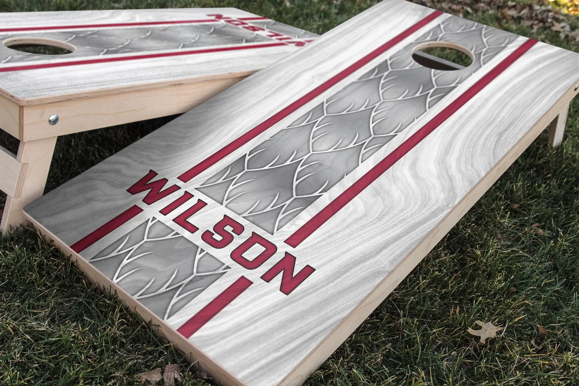 Personalized Arizona Cardinals Colors (Away) custom wood texture Cornhole board wrap sticker decal set