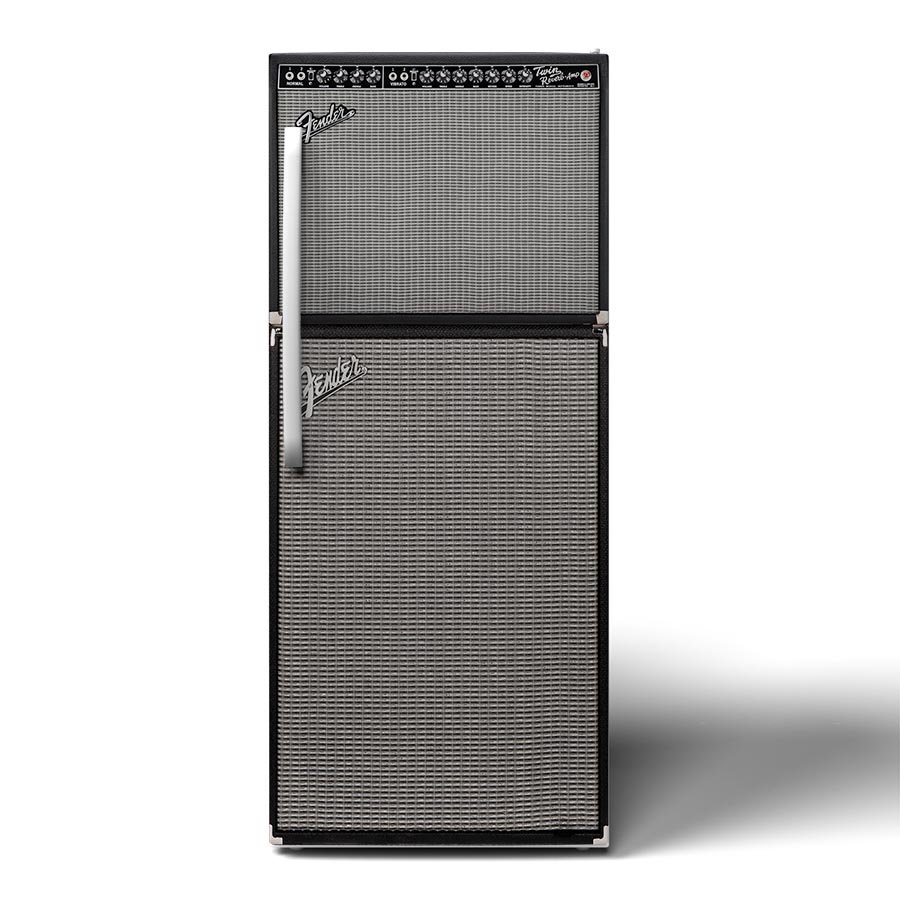 Fender Amp Custom Printed Vinyl Solid Refrigerator Wrap front