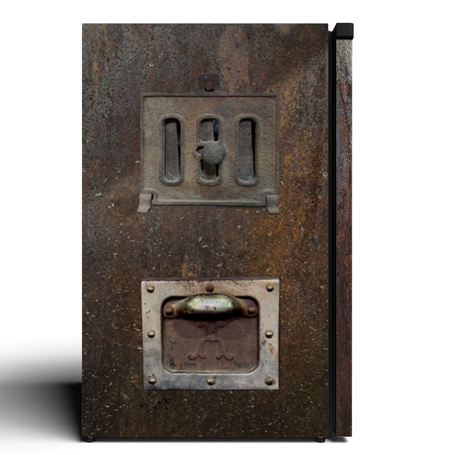 1800s Antique Iron Stove/Oven Mini Fridge Vinyl Wrap Side