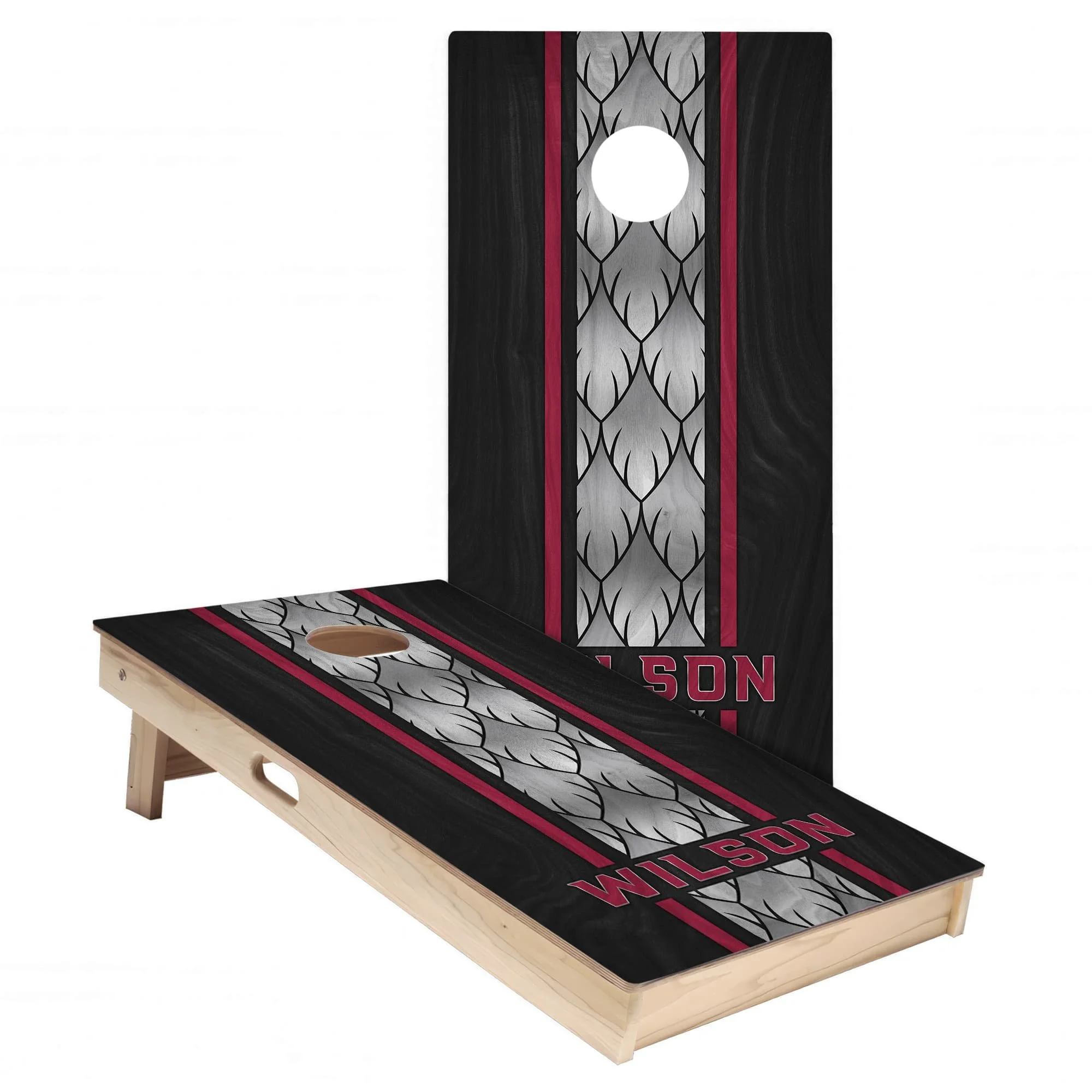 Cardinals Colors (Alternate) Personalized Cornhole Board Wrap Set