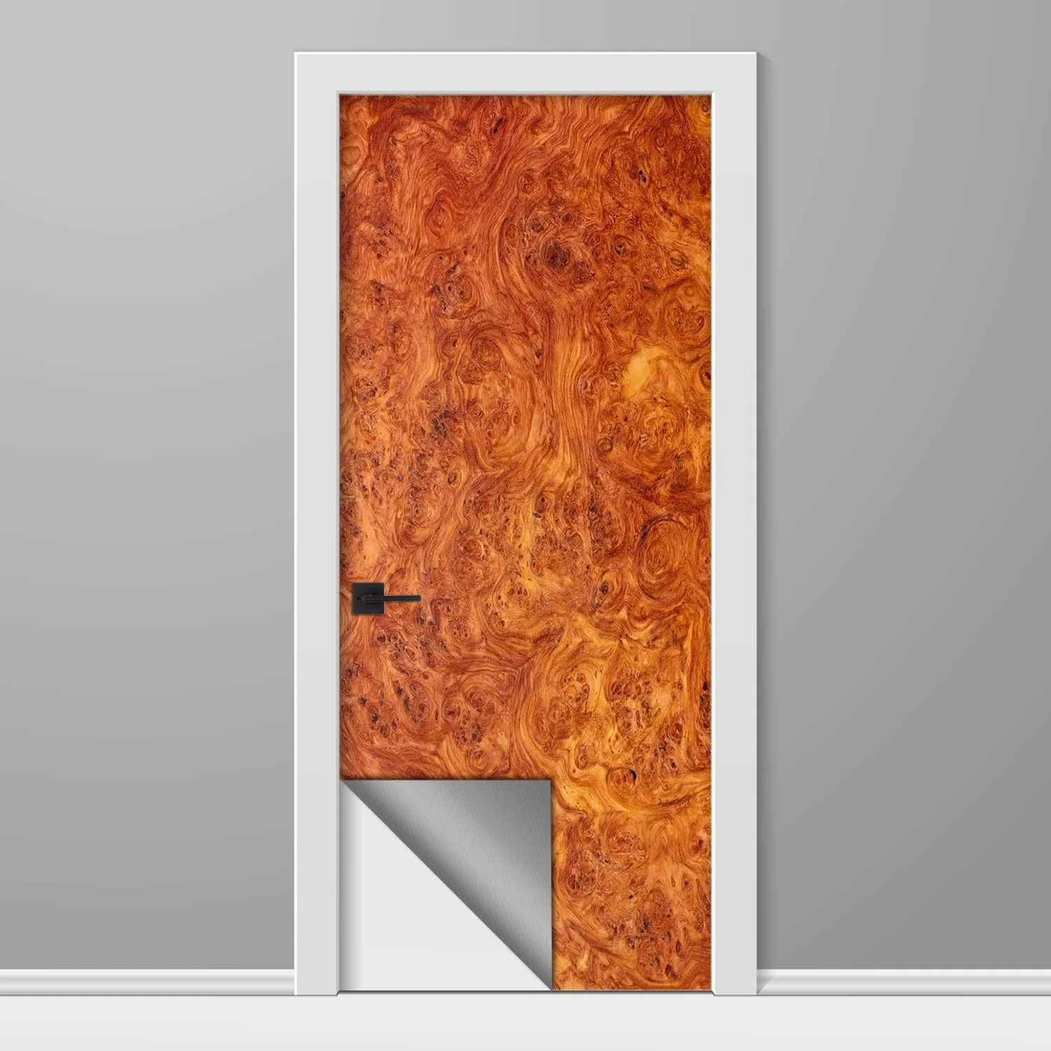 thumbnail for our amboyna burl wood door wraps (color shown: red).