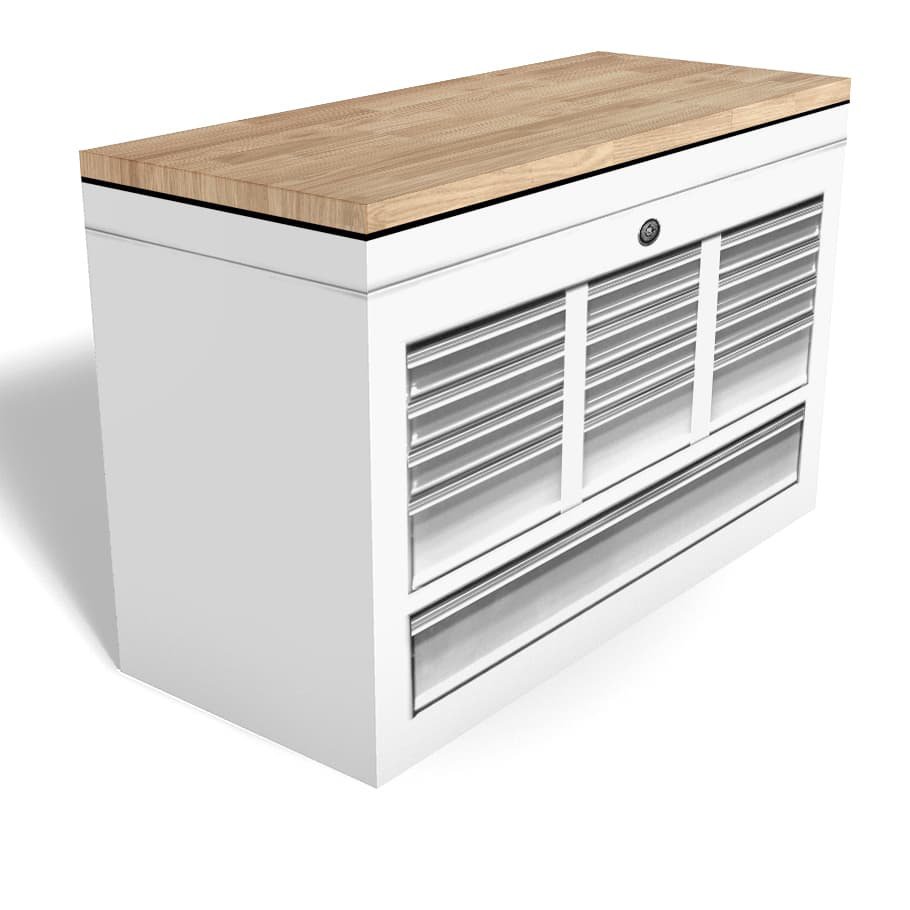 Butcherblock Workbench Tool Box Chest Freezer Wrap - white