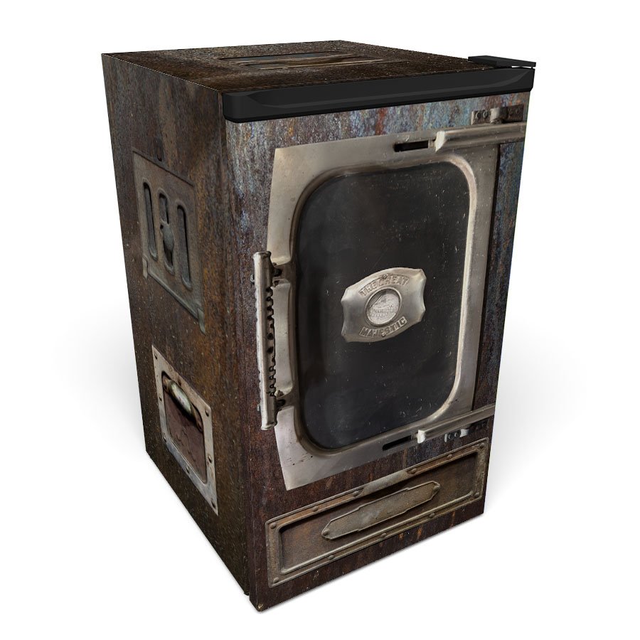 1800s Antique Iron Stove/Oven Mini Fridge Vinyl Wrap