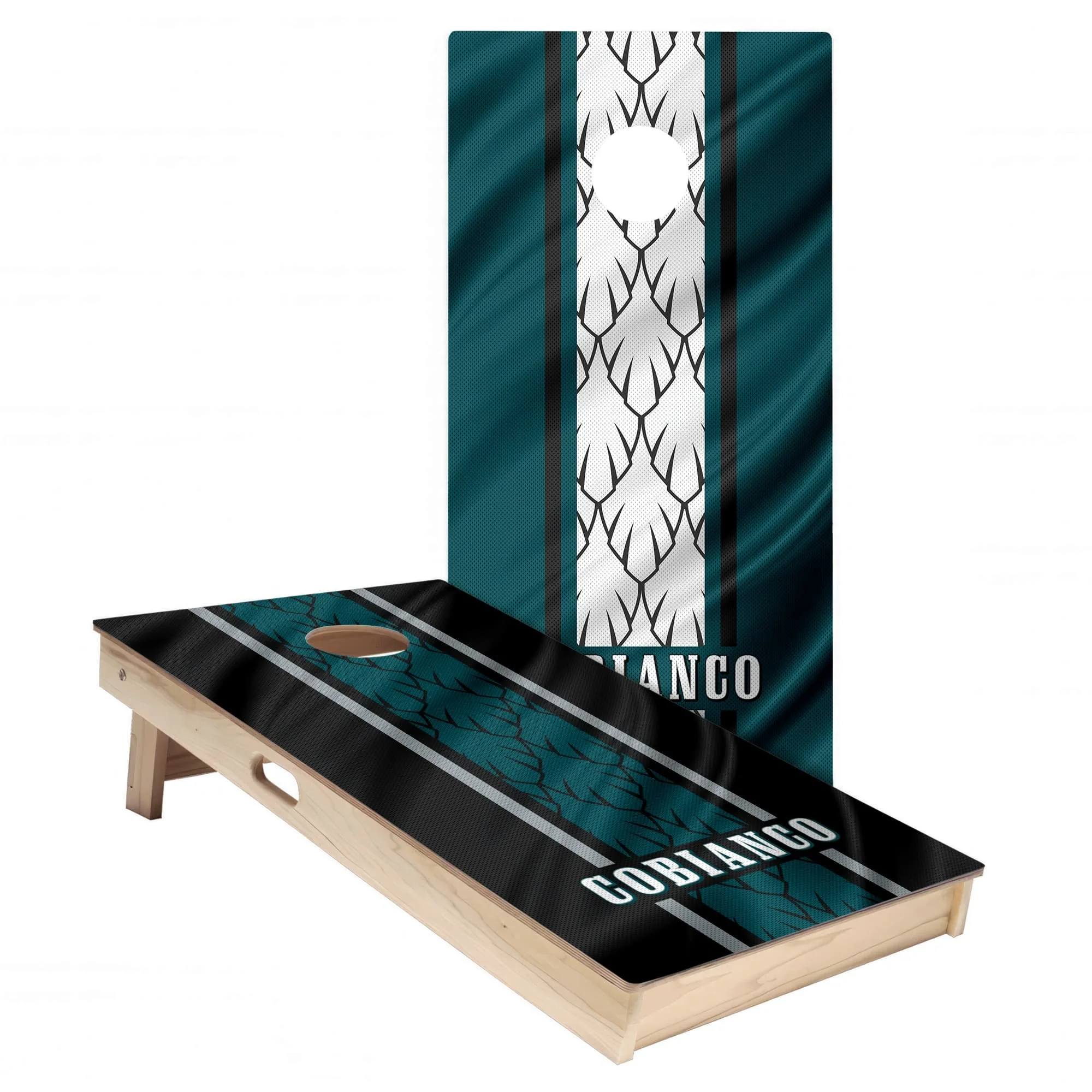 Personalized Philadelphia Eagles Colors (Home + Alternate) custom jersey texture Cornhole board wrap sticker decal set