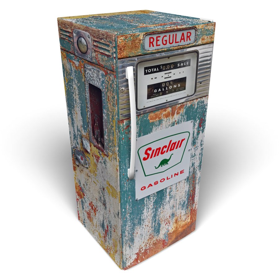 Rustic Green Sinclair Gas Pump Fridge Wrap Solid 45