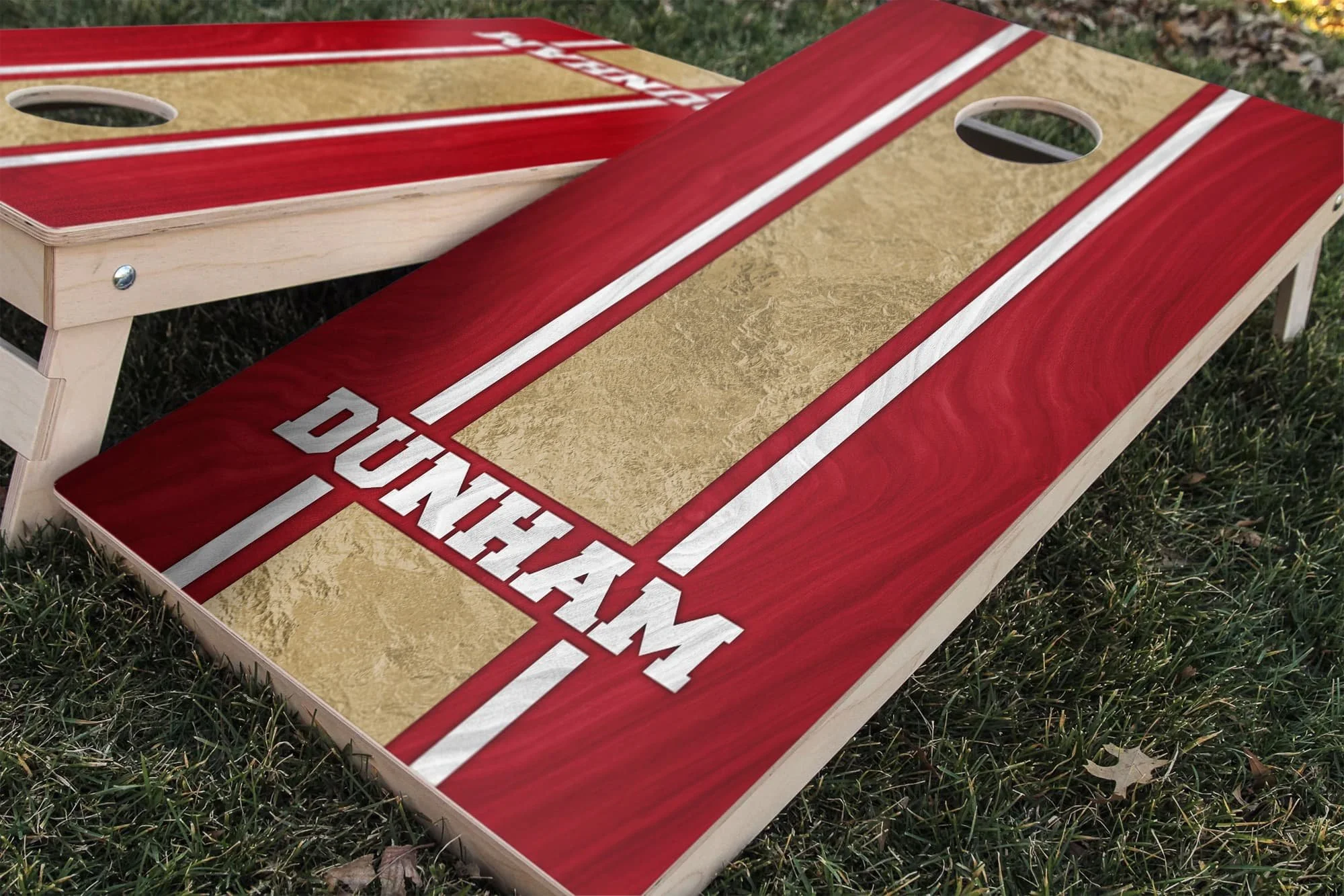 Personalized San Francisco 49ers Colors (Home) custom wood Cornhole board wrap sticker decal set