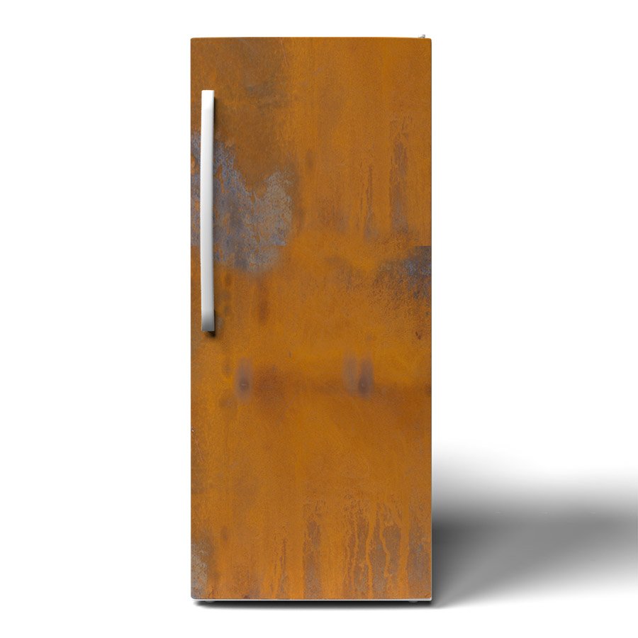 Rust Custom Printed Vinyl Solid Refrigerator Wrap front