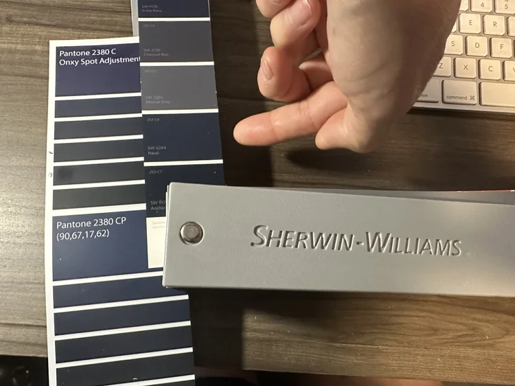 Custom color refrigerator wrap using Sherwin-William color code