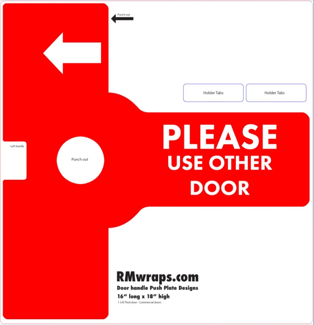 PLEASE USE OTHER DOOR - Decorative Push Plate Wraps