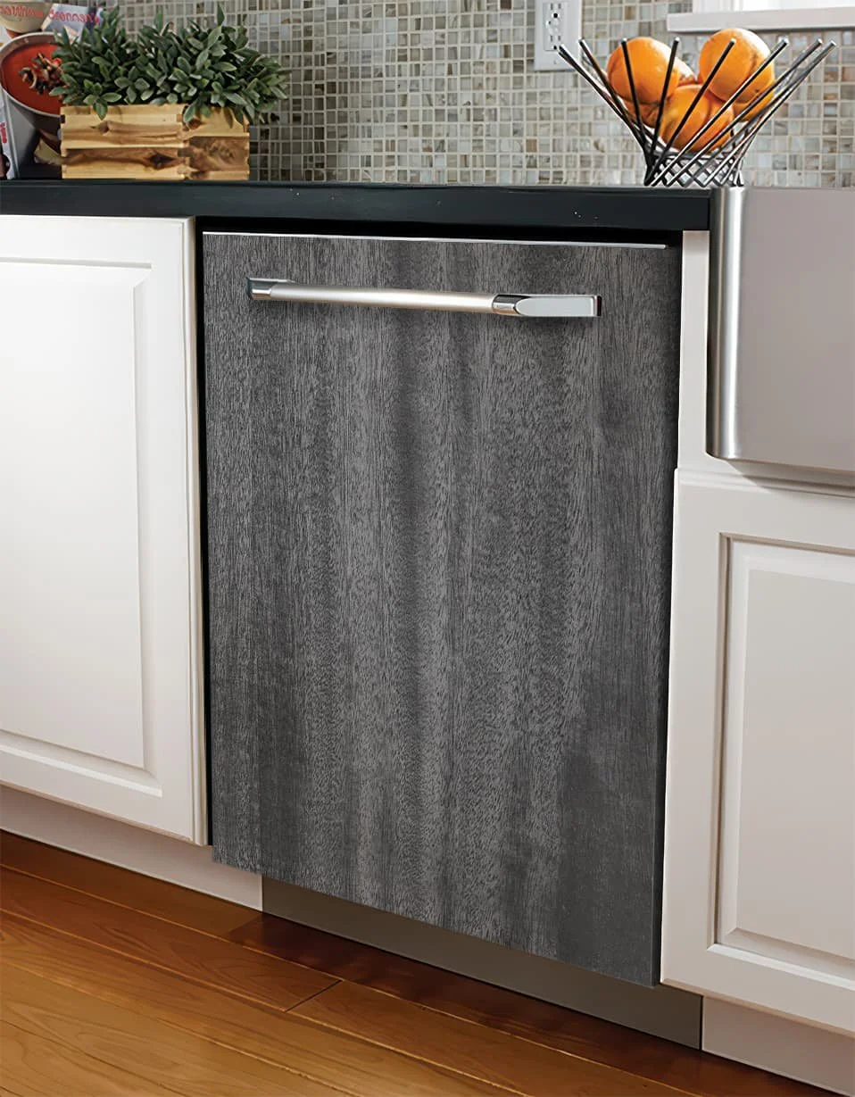 Black & White Elm Slab Dishwasher Wrap