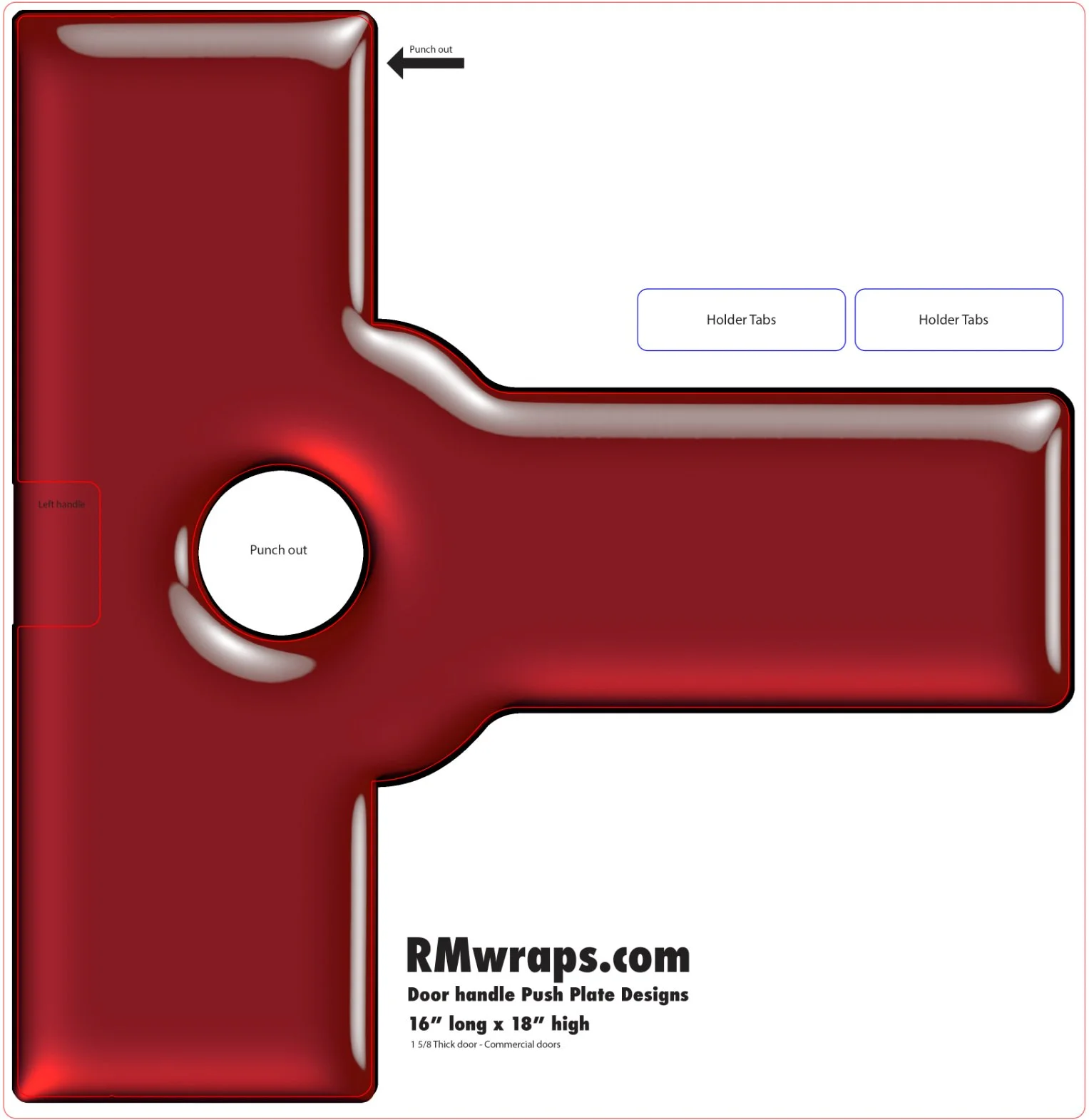 Ruby Red Glass - Decorative Push Plate Wraps