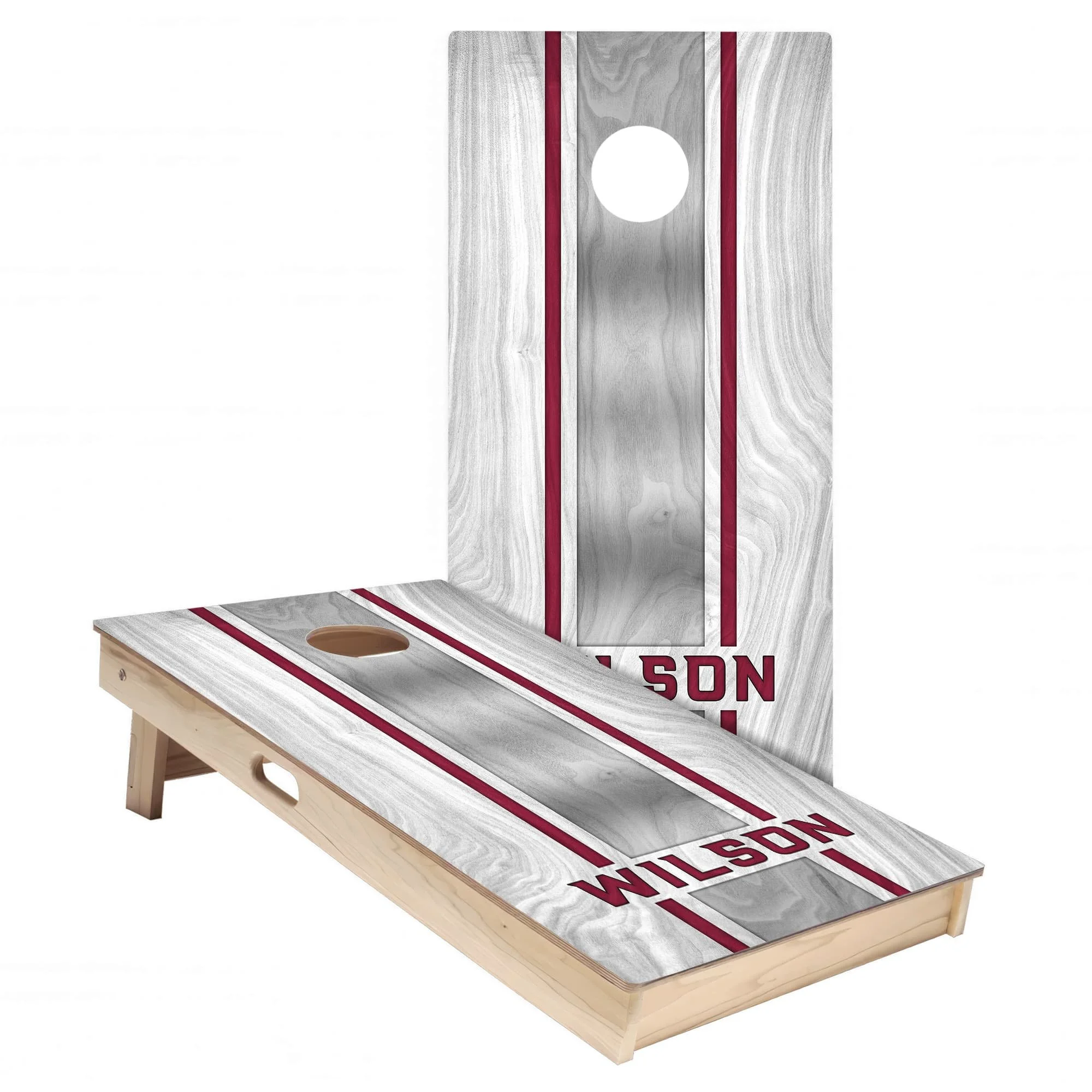 Cardinals Colors (Away) Personalized Cornhole Board Wrap Set