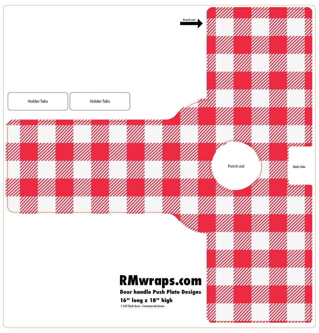 Gingham pattern - Decorative Push Plate Wraps