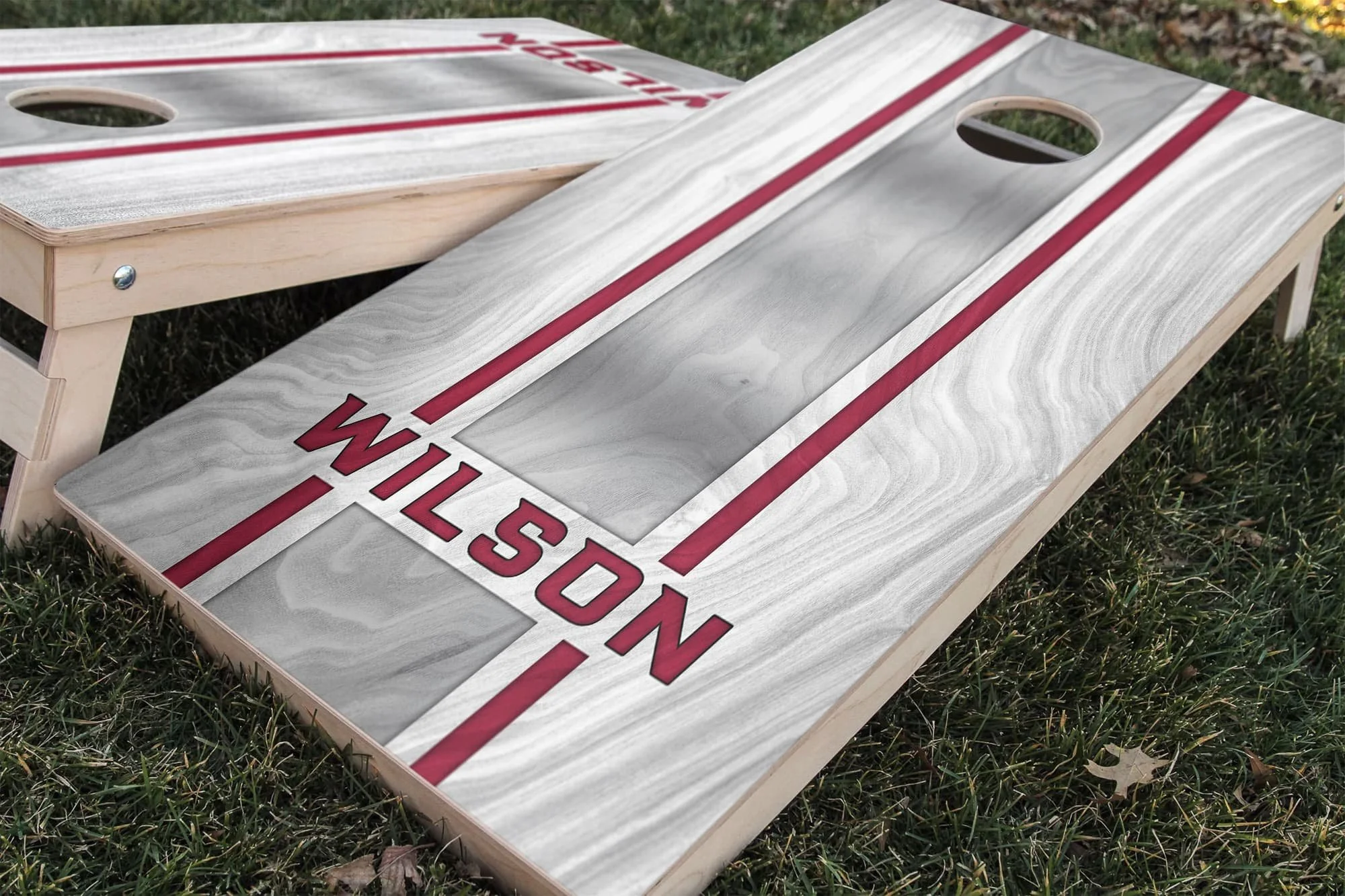 Personalized Arizona Cardinals Colors (Away) custom wood texture Cornhole board wrap sticker decal set