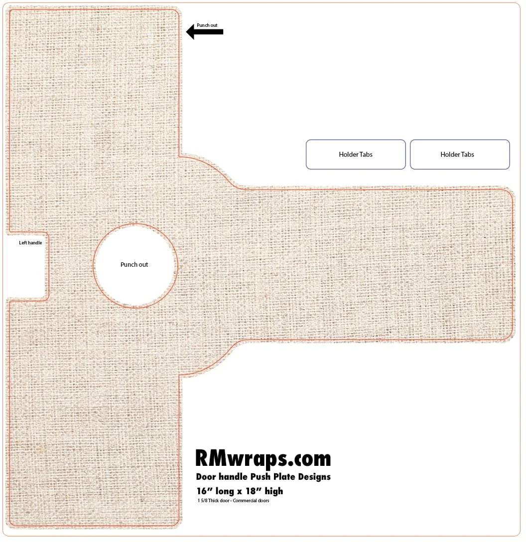 White Fabric - Decorative Push Plate Wraps