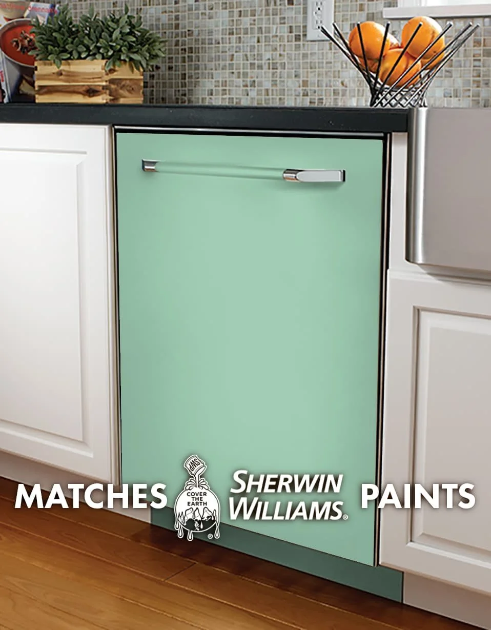 Retro Mint SW 9036 Paint-Match Dishwasher Wrap