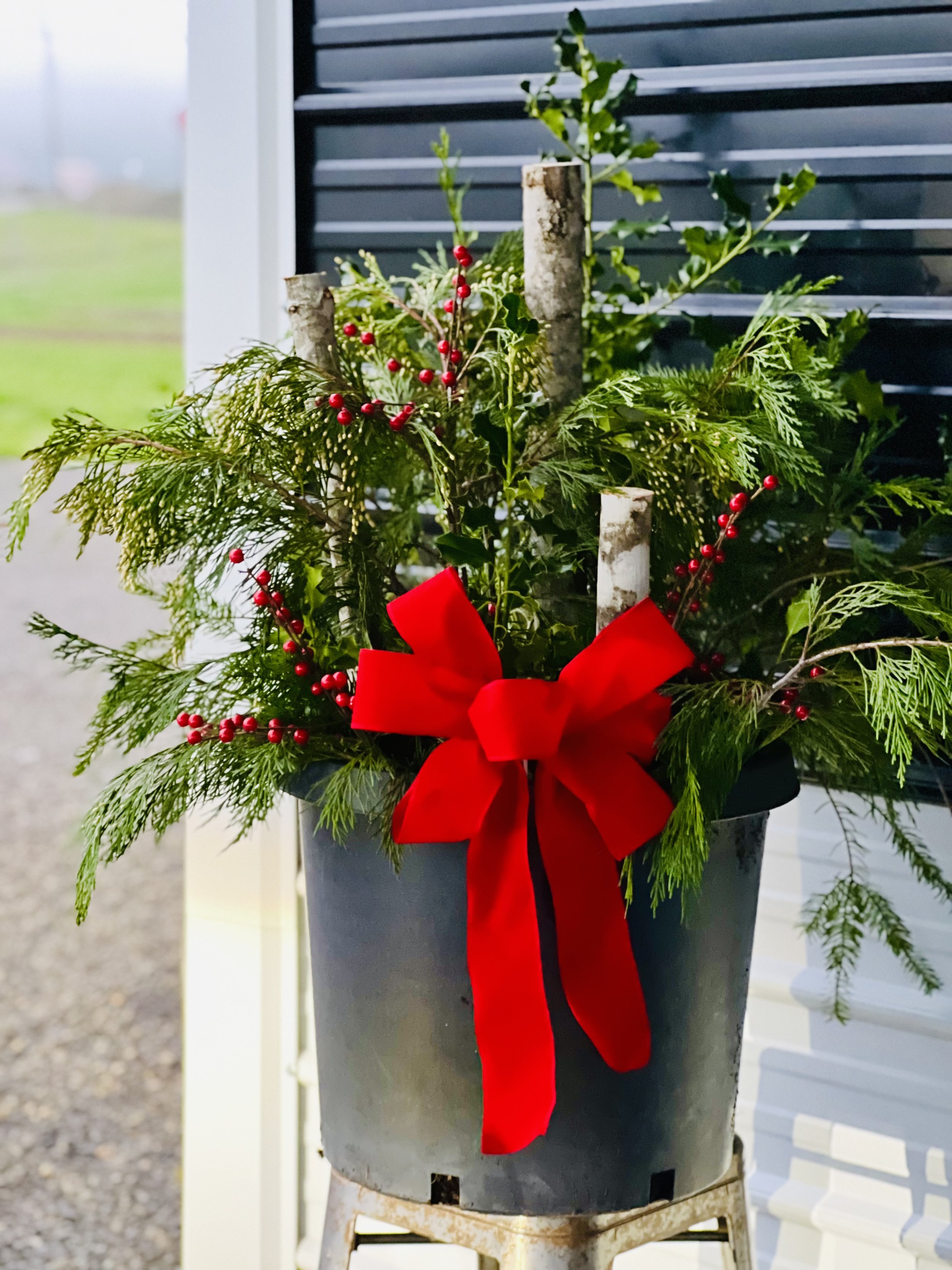 Christmas Porch Pot — Honey Paddle Farm
