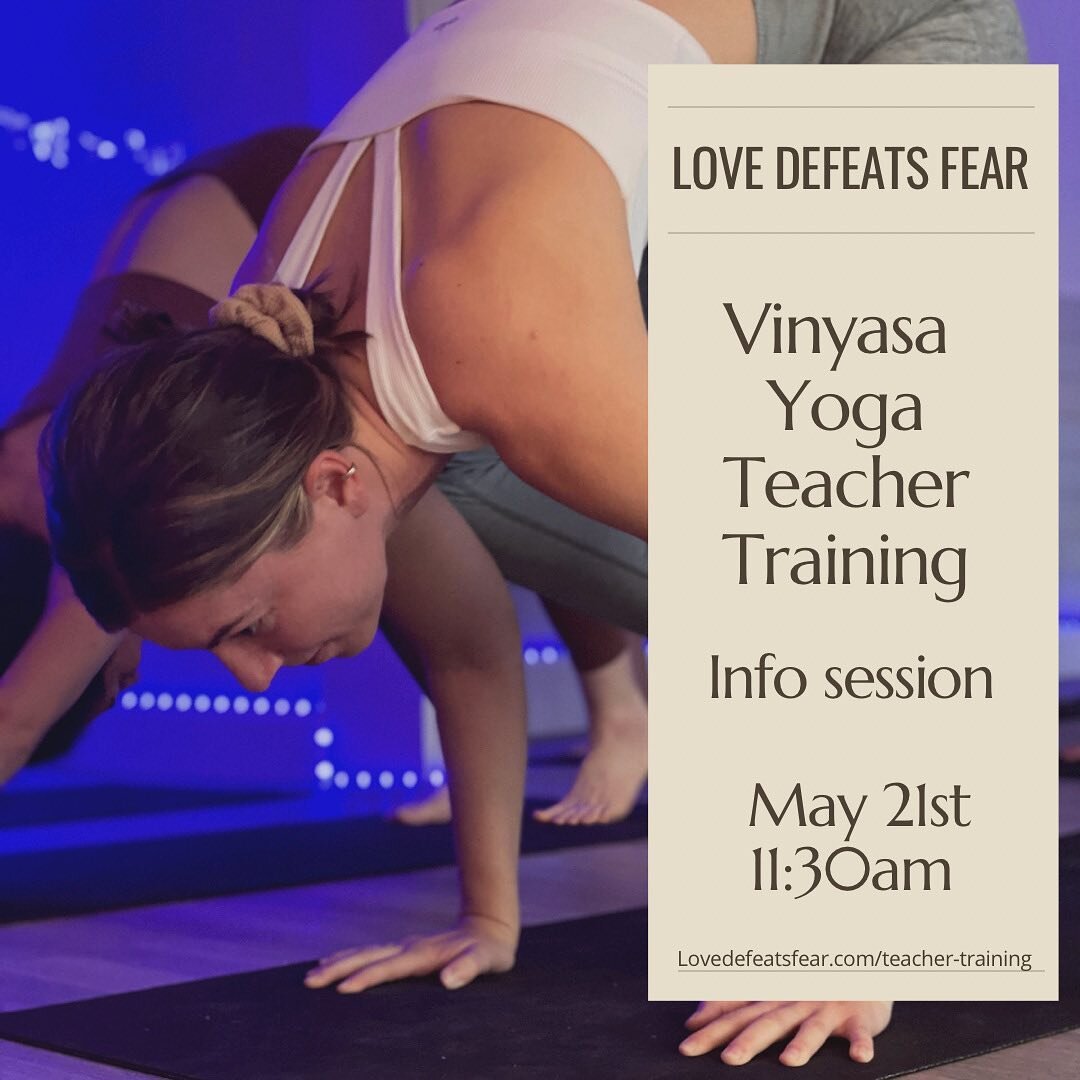 Join Rachael this Sunday for a YTT info session following her Sadhana class 🙏

Come if you have questions or if you&rsquo;re just curious to learn what a YTT is all about ⚡️

Our unique training at Love Defeats Fear is both wide-reaching and integra