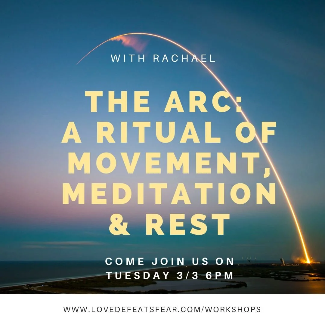 Introducing: The Arc ✨
(formerly Ecstatic Meditation)

This offering has always been about more than movement&mdash;and now the name reflects that truth.

The Arc is a ritualized journey through four phases:
Shaking.
Movement.
Meditation.
Rest.

Rath