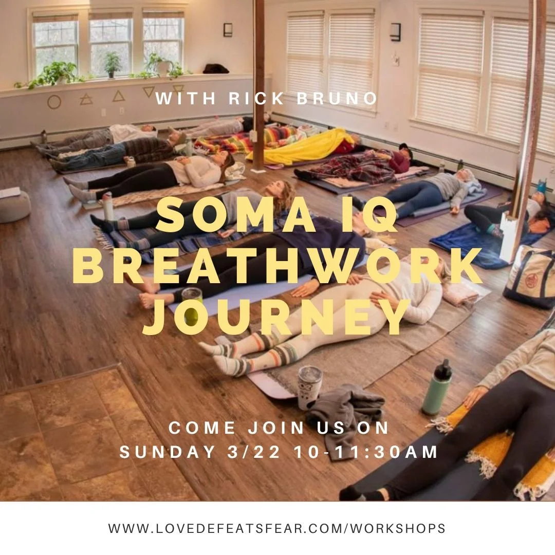 Soma IQ&reg; Breathwork Journey
🫁 Sunday 3/22 | 10-11:30am
✨ with Rick Bruno

In a world that constantly pulls us into our minds, Soma IQ&reg; Breathwork offers a pathway back into the innate intelligence of the body.

This somatic-based breathwork 