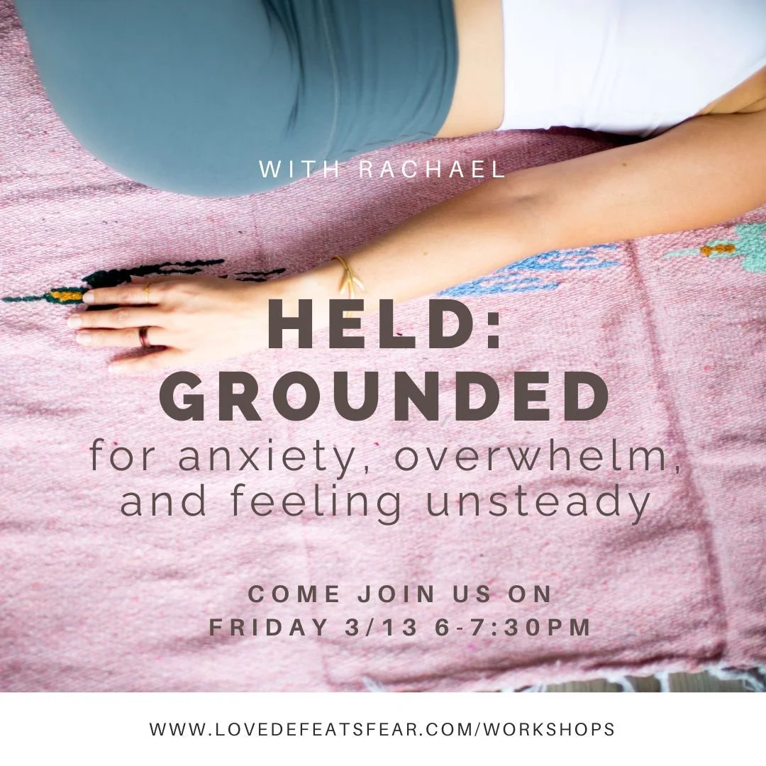 ✨ Introducing a new monthly ritual: Held ✨
Friday, March 13 | 6&ndash;7:30pm | $44

We&rsquo;re thrilled to invite you to Held, a new container for rest, restoration, and nervous-system support.

This month: Held: Grounded. Slow down, settle in, and 