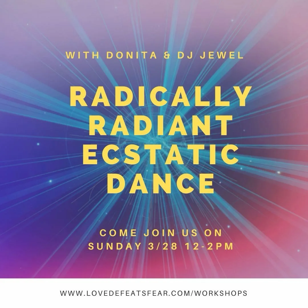 ✨ RADICALLY RADIANT ECSTATIC DANCE ✨
Sunday, March 29 &bull; 12&ndash;2PM

You&rsquo;re invited into a space of deep embodiment, heart-opening energy, and pure, liberating joy.

Join Donita + DJ Jewel for a Radically Radiant Ecstatic Dance Experience